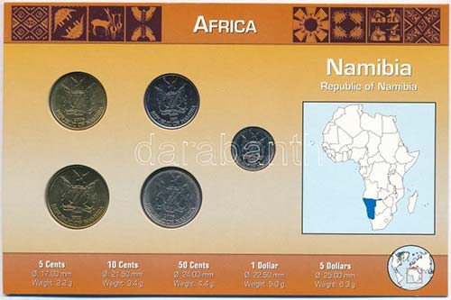 Namíbia 1993-2008. 5c-5$ (5xklf) ... 