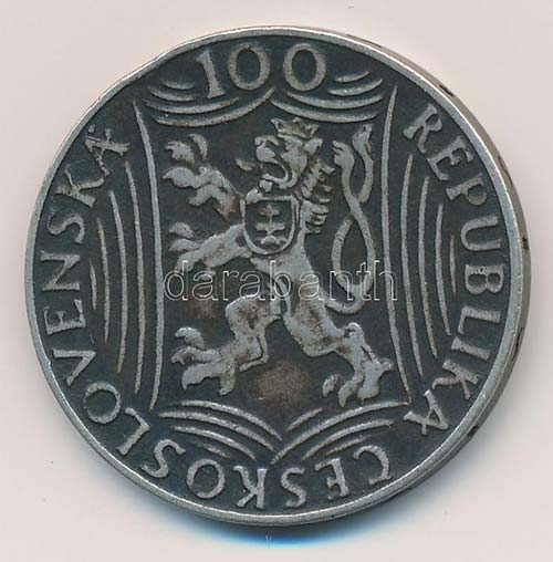 Csehszlovákia 1949. 100K Ag ... 