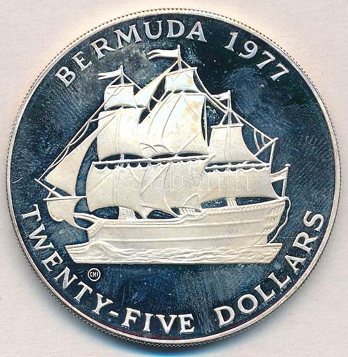 Bermuda 1977. 25$ Ag Ezüst ... 