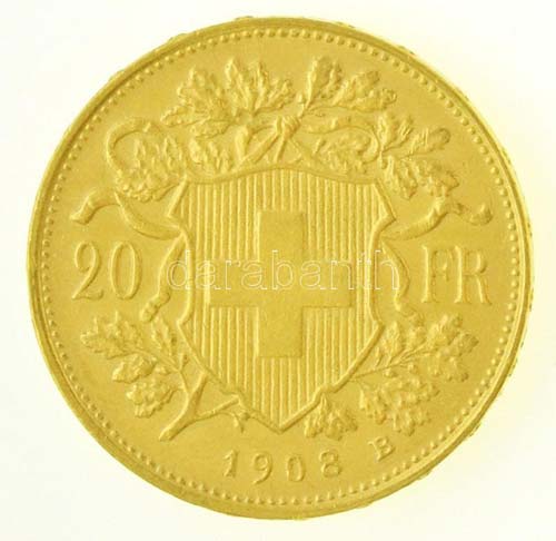 Svájc 1908B 20Fr Au (6,45g/0.900) ... 