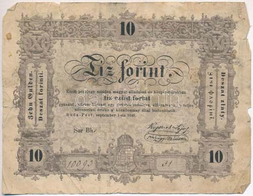1848. 10Ft Kossuth Bankó ... 
