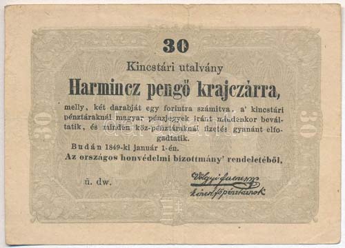 1849. 30kr Kossuth bankó ... 