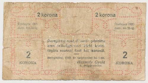 Beregszász 1919. 2K ... 