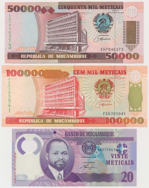 Mozambik 1993. 50.000M + 100.000M ... 