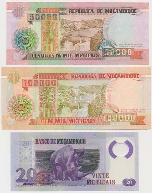 Mozambik 1993. 50.000M + 100.000M ... 