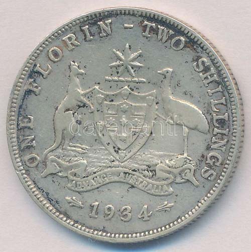 Ausztrália 1934. 1Fl Ag V. ... 