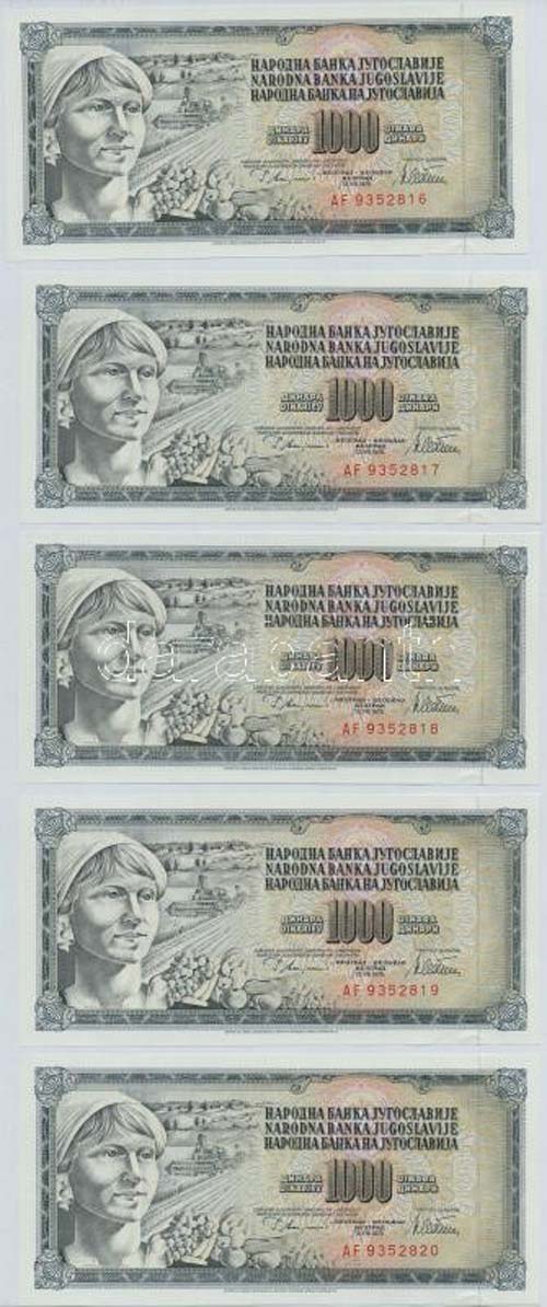 Jugoszlávia 1978. 1000D (10x) ... 