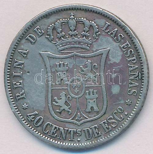 Spanyolország 1866. 40c Ag II. ... 