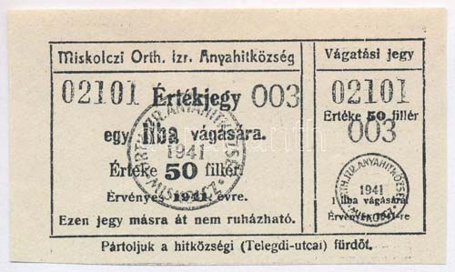 1941. Miskolczi Orthodox ... 