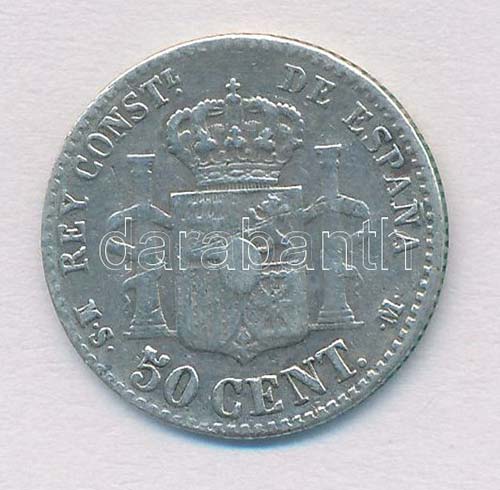Spanyolország 1880MS-M 50c Ag ... 