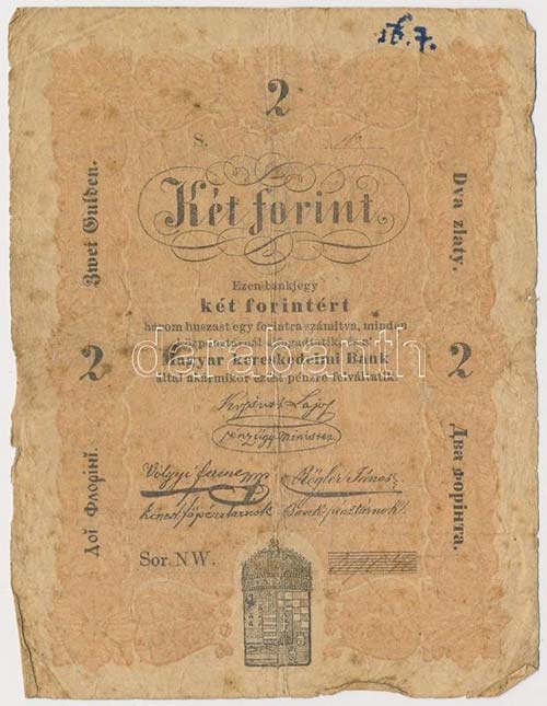 1848. 2Ft Kossuth bankó T:III- ... 