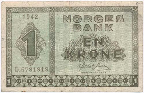 Norvégia 1942. 1K T:III
Norvegia ... 