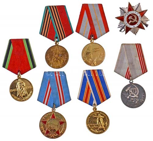 Szovjetunió 7db klf kitüntetés, ... 