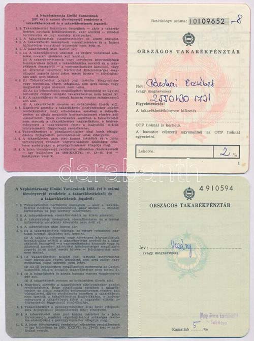 1986. Országos Takarékpénztár ... 