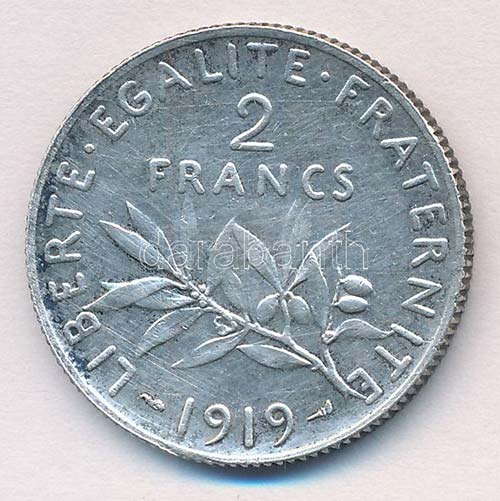 Franciaország 1919. 2Fr Ag ... 