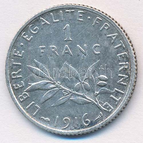 Franciaország 1916. 1Fr Ag ... 