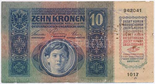 1915. 10K csehszlovák bélyeggel ... 
