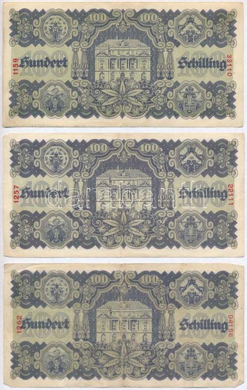 Ausztria 1945. 100Sch (3x) ... 