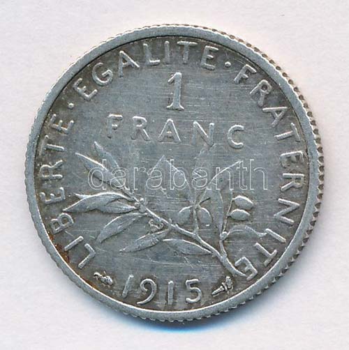 Franciaország 1915. 1Fr Ag ... 
