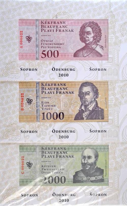 Sopron 2010. 500 Kékfrank + 1000 ... 