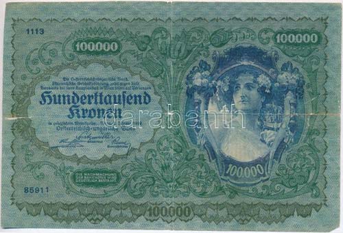 Ausztria 1922. 100.000K ... 