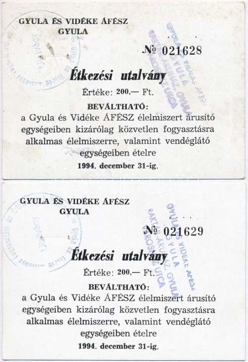 1994. Gyula és Vidéke ÁFÉSZ - ... 