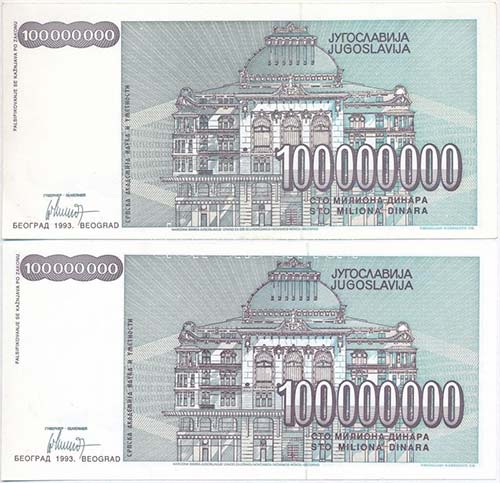 Jugoszlávia 1993. 100.000.000D ... 
