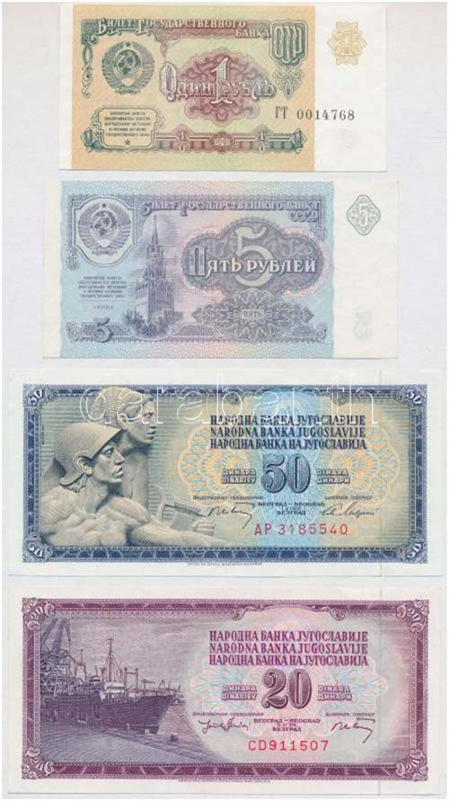 Jugoszlávia 1968. 50D + 1974. 20D ... 