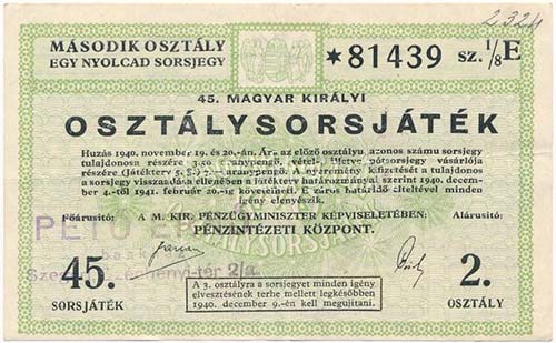 1940. 45. Magyar Királyi ... 