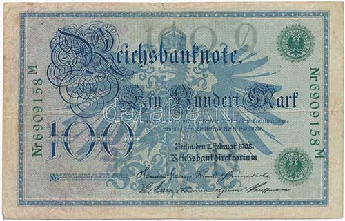 Német Birodalom 1908. 100M zöld ... 