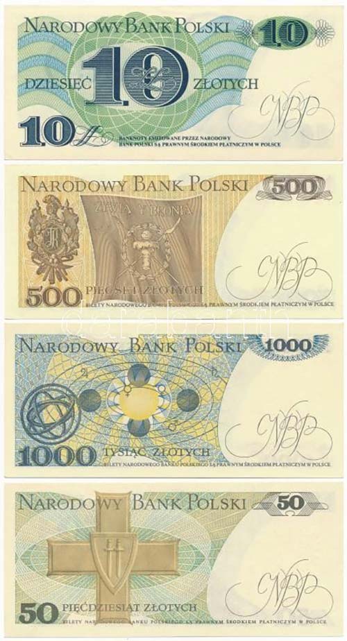 Lengyelország 1982. 10Zl + 500Zl ... 