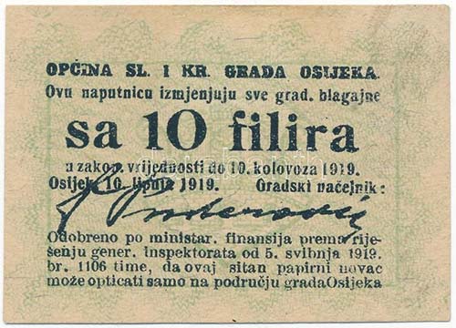 Eszék 1919. 10f T:I-
Osijek 1919. ... 