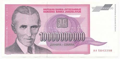 Jugoszlávia 1993. 10.000.000.000D ... 