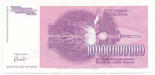 Jugoszlávia 1993. 4db-os bankjegy ... 