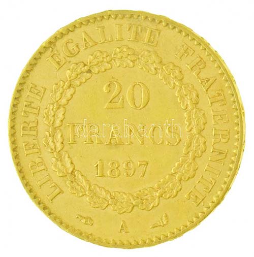 Franciaország 1897A 20Fr Au ... 