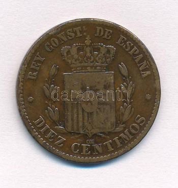 Spanyolország 1878OM 10c Br XII ... 