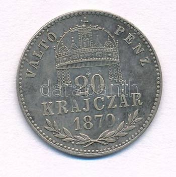 1870KB 20kr Váltó Pénz Ag ... 