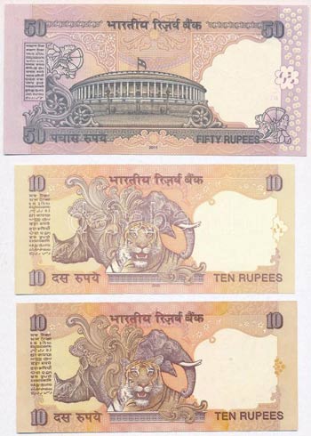 India 2006. 10R (2x) + 50R ... 