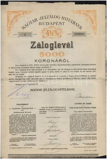 1909-1910. Magyar Jelzálog ... 