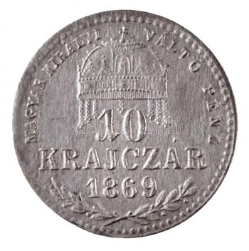 1869KB 10kr Ag Magyar Királyi ... 