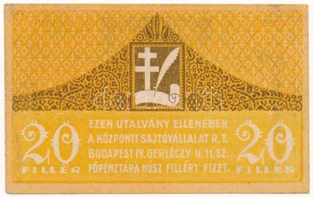 Budapest 1919. 20f Központi ... 