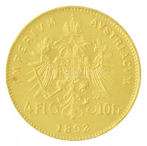 Ausztria 1892. 4Fl / 10Fr Au ... 