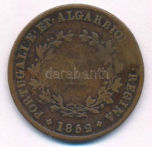 Portugália 1852. 10R Cu II. ... 