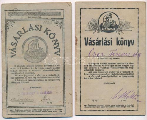 1924-1929. Hangya - Vásárlási ... 