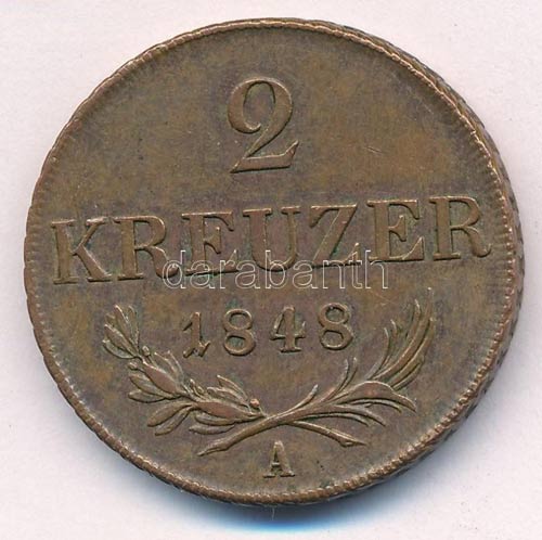 Ausztria 1848A 2kr Cu T:2
Austria ... 