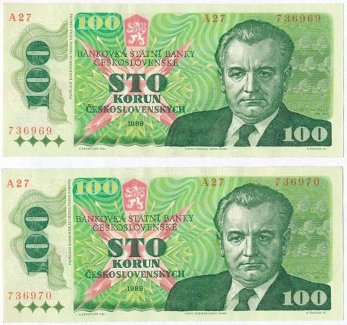 Csehszlovákia 1989. 100K (2x) ... 