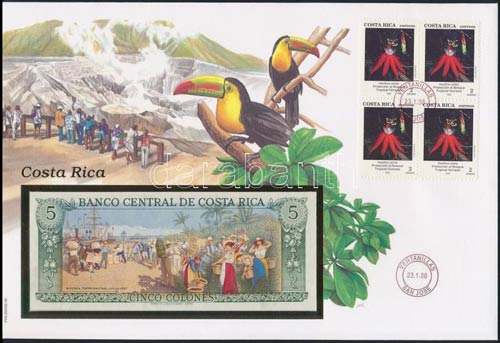 Costa Rica 1992. 5C borítékban, ... 