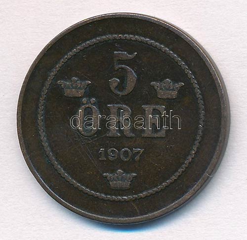 Svédország 1907. 5ö Br II. ... 