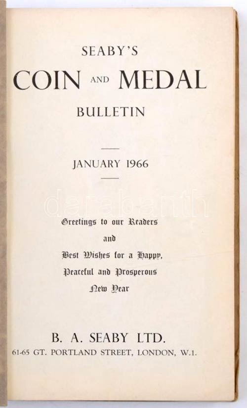 Seabys Coin and Medal Bulletin ... 