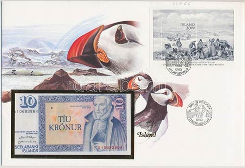 Izland 1961. 10K borítékban, ... 